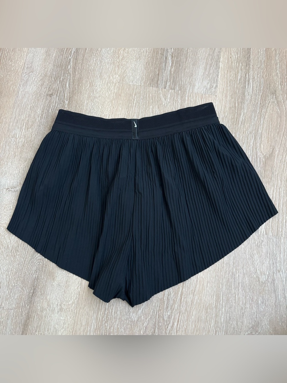 Nike Black Athletic Running Shorts with White Swoosh - Picture 4 of 7